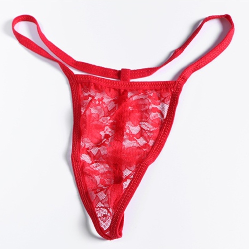 Dress + Thong Sexy Red Lace Lingerie Set - Picture 6 of 8